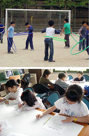 ▲ 대구 월성초교에서는 토요휴업일을 활용해 교실과 운동장에서 유익한 놀이수업을 진행하고 있다.