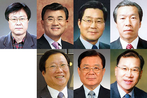 ▲ (왼쪽 위부터 시계방향으로)정인상 (사)산학연구원장, 정준석 (재)한국산업기술재단 이사장, 박봉규 대구시 정무부시장, 박용일 (사)대구경북첨단벤처기업연합회장, 김은호 대구경북이업종교류연합회장, 홍철 대구경북연구원장, 이상룡 경북대교수