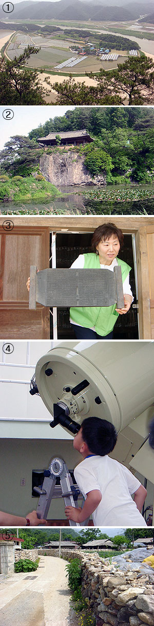 ① 경북 예천, 일상에 지친 사람들이 하늘과 바람, 별을 만날 수 있는 곳이다. 사진은 전국 어느 곳보다 신선한 공기를 만끽할 수 있는 곳, 회룡포. 전망대에 올라서면 경치에 놀란다. ② 드라마 