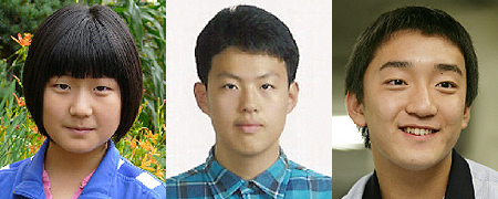 ▲ (왼쪽부터)안동이(12·화남초 6년), 곽렬우(17·대곡고 2년), 류승완(17·영진고2년) 학생.