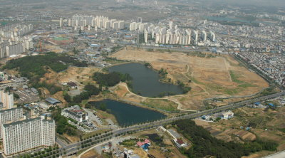 ▲ 하늘에서 본 중산1지구 시가지조성사업 예정지구.