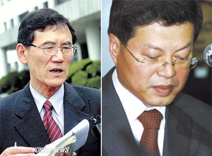 이문옥 전 감사관(사진 왼쪽), 김용철 변호사