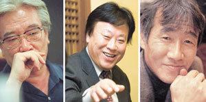 왼쪽부터 김원일, 이문열, 최인호 작가