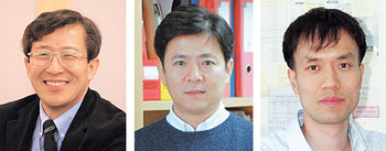 ▲사진 왼쪽부터 이후종 교수, 정윤철 교수, 강기천 교수