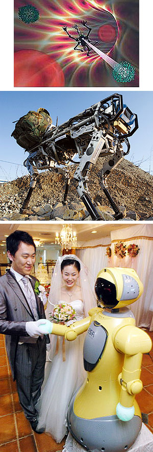 ▲ 국내에서 개발돼 실용화를 기다리고 있는 각종 로봇들. 포항지능로봇연구소 제공
