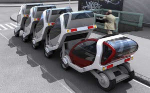 ▲ MIT공대 미디어랩에서 개발한 시티카(City Car)와 MIT 공대건물