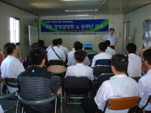 ▲ 매달 전 조합원을 대상으로 열리는 달구벌버스 경영설명회. 설명회에서는 회사의 경영상황은 물론, 건강교육, 안전교육 등도 실시하고 있다. 최영화 시민기자