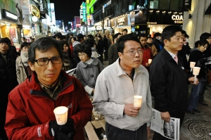 ▲ 22일 오후 대구 동성로 한일극장 앞에서 열린 
