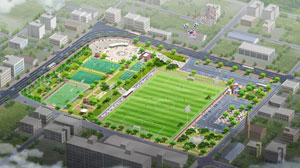 칠곡 북삼읍 인평리 일대에 들어설 인조잔디 축구장 조감도.