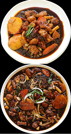 안동조림닭의 원조인 안동찜닭. 안동 구시장내 통닭골목에서 만날수 있는 안동찜닭의 인기는 아직도 여전하다.
