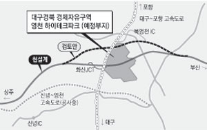 영천∼상주 고속도로 영천하이테크파크지구 우회노선 검토안.