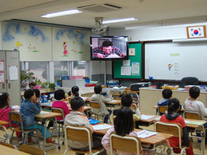 석적초등학교 영어화상수업 전경