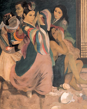 작가 : 이쾌대 제목 : 상황 재료 : 캔버스에 유채 크기 : 130×160㎝ 연도 : 1938년 2월 소장 : 개인 소장