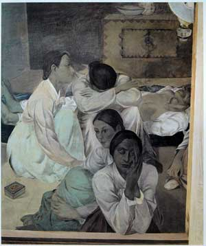 작가 : 이쾌대 제목 : 운명 재료 : 캔버스에 유채 크기 : 130×160cm 연도 : 1938년 소장 : 개인 소장