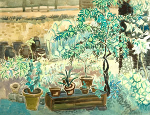 작가 : 김수명(1919~1983) 제목 : 정원 재료 : 종이에 수채 크기 : 67.5×87㎝ 연도 : 1939년 소장 : 국립현대미술관