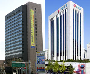 대구은행(왼쪽)은 경남은행을 합병해 지주회사를 설립하겠다는 복안을 갖고 있다.