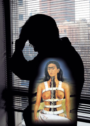 질병에 따르는 고통이 환자들의 생명을 위협하는 또 다른 질병으로 떠오르고 있다. 사진은 육체적 고통을 예술로 승화시킨 멕시코 화가 프리다 칼로의 작품 \