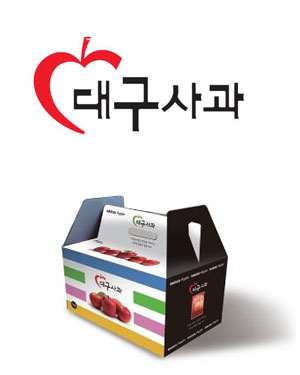 111년 전통의 대구사과가 특허 등록을 통해 옛 이름을 되찾게 됐다. 사진은 대구시가 최근 개발한 대구사과 브랜드와 사과박스(5㎏). 대구시 제공.