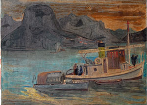 김용조, 배(船), 91×72㎝, 1939. 제18회 조선미전 출품작.