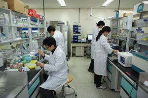 ㈜더바이오 연구실에서 연구원들이 질병을 조기에 진단하고 모니터링할 수 있는 바이오센싱 기술 개발을 위해 구슬땀을 흘리고 있다.