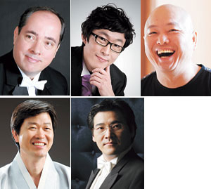 왼쪽부터 장일범, 요한로즈, 배철우, 임동창, 박수관, 남완.