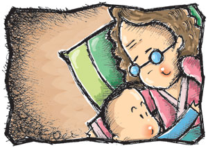 아이 방학을 맞아 어머님이 오셨다. 불편한 몸을 이끌고 손자를 보러 지하철을 타고 버스로 세 코스 정도 거리를 걸어 오신 게다. 낮잠을 주무시는 곁에 잠시 누워 장난스레 쭈글쭈글한 젖무덤을 만져보니 어릴 적 추억 속에 젖어들었다. 아이는 자기 할머니라고, 나는 우리 엄마라고 우기며 서로 곁에 눕겠다고 장난치다가 둘 다 어머니 곁에서 달콤한 낮잠을 잤다. 고 권정생님의 엄마까투리 얘기를 굳이 꺼내지 않더라도 어머니 품안에서는 누구나 행복할 것 같다. 글/일러스트 = 고민석 komindol@msnet.co.kr
