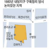 1980년 내당지구 구획정리 당시 논이었던 지역