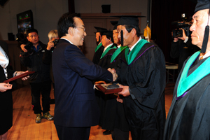 경북농민사관학교가 전국 최고의 농어업인 교육기관으로 발돋움하고 있다. 지난해 농민사관학교 수료식 모습. 경상북도 제공