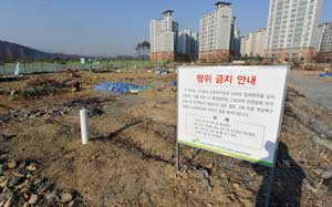 대구 동구 율하동 휴먼시아 11단지 뒤편 초등학교 신설 예정 부지의 모습. 쓰레기와 불법 농작물로 미관을 해치고 있어 주민들의 불만이 많다. 우태욱기자 woo@msnet.co.kr