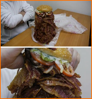 초대형 베이컨 햄버거 (사진.온라인 커뮤니티)