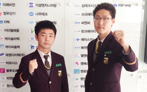 한국전력거래소와 한국석유공사에 각각 합격한 구미 금오공고 3학년 이승민(왼쪽)