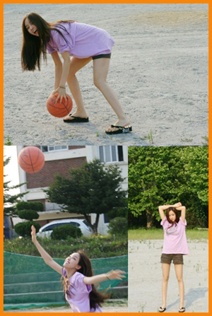 효민 농구하는 모습 