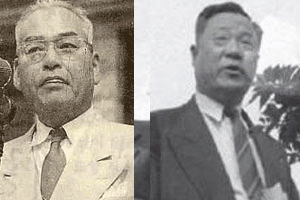 당시 신익희(왼쪽) 국회의장과 백낙준 문교부 장관.