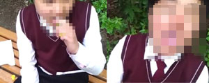 #1. 교복을 입고 있는 한 남학생이 딱풀을 한 입 베어물고 1분간 우적우적 씹어서 삼킨다. 얼굴을 찡그리거나 헛구역질을 하면서도 끝까지 먹는다. (동영상 Ⅰ)