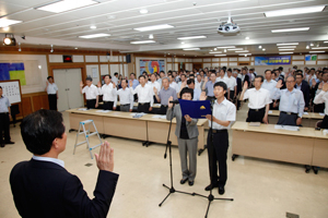12일 대구시 산하 18개 출자·출연기관 기관장과 임직원 120여 명이 청렴실천을 다짐하고 있다. 대구시 제공