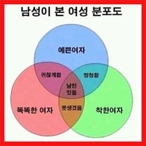 남성이 본 여성 분포도 