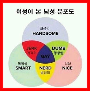 여성이 본 남성 분포도 