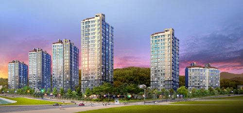 전세대란과 부동산 시장의 불확실성으로 절반 수준의 임대보증금과 월 일정한 임대료만 내면 되는 공공임대주택(LH공급)이 주목 받고 있다. 사진은 대구혁신도시에 들어서는 공공임대주택 조감도.