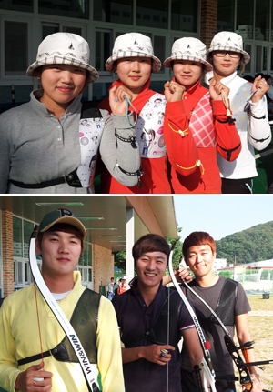 13일 대구에서 열린 전국체전 양궁경기에서 안동대학교 소속 학생들이 두각을 나타냈다. 사진은 안동대 남자부 고두솔
