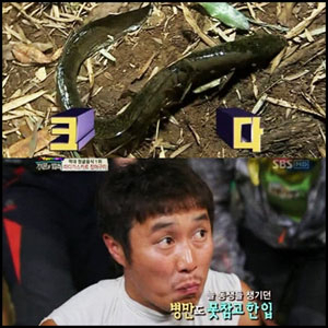 병만족 괴물장어 맛을 보고 