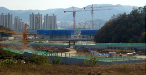 공사가 한창인 대구 동구 혁신도시
