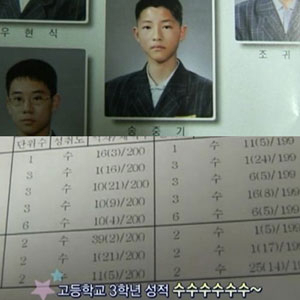 송중기 고3 성적표 