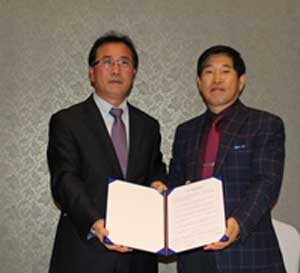 이달 3일 제주도 아덴힐GC 클럽하우스에서 있었던 팔공CC와 아덴힐GC의 협약식.