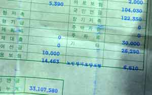 올해부터 국민연금 수령 개시 연령이 만 65세까지 단계적으로 높아진다. 퇴직 시점과 국민연금을 받는 시점의 간극이 더 벌어지면서 노후 대책을 우려하는 목소리가 높아지고 있다. 국민연금 납입금액이 명기된 급여 명세서. 정운철기자 woon@msnet.co.kr