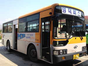 교통카드가 없는 영덕 지역 시내버스. 장성현 기자