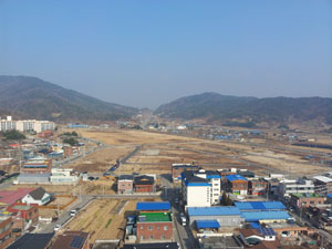 2016년까지 800가구 규모의 아파트를 건설할 예정인 선산읍 교리2지구 택지개발 현장.구미시 제공