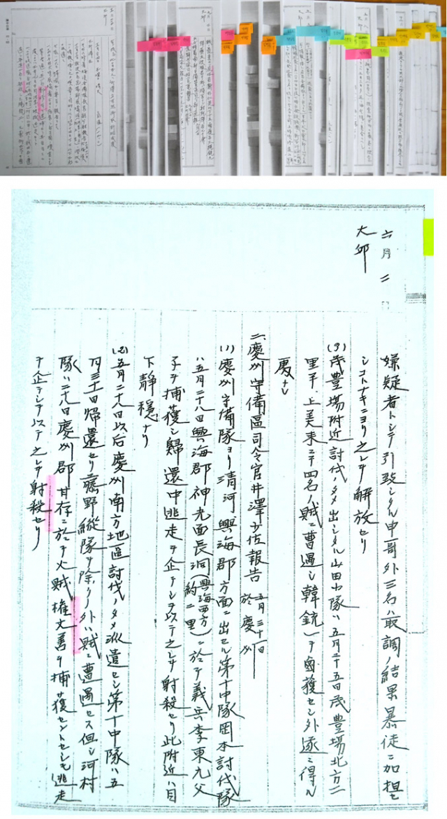 정재상 경남 하동문화원 향토사연구위원장이 항일투사 259명에 대한 문건을 찾아, 이 중 신원이 확인된 의병장 41명에 대해 정부에 서훈을 신청했다. 서훈 신청한 항일의병장 41인의 자료와 경북의 권문선 의병장 자료.