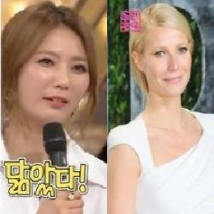 도전천곡 안혜경 기네스 펠트로 닮은꼴 사진.도전천곡 방송 캡처