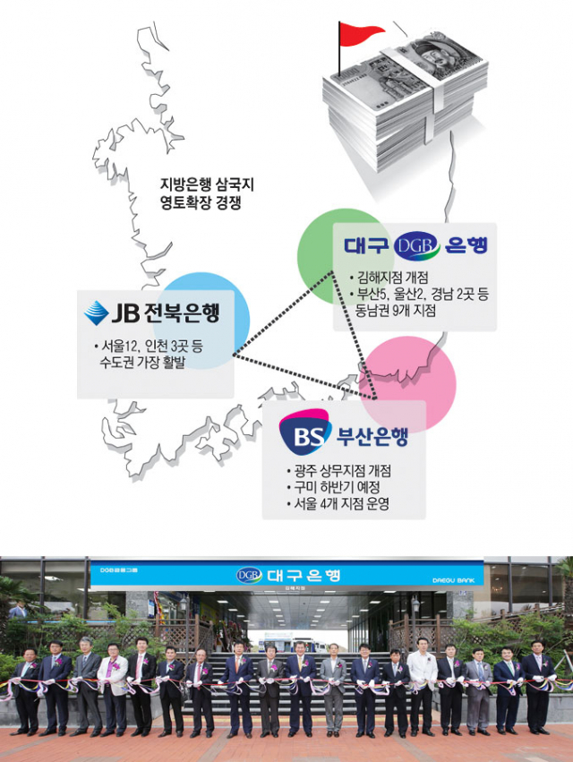 대구은행은 9일 김해시 JW웨딩컨벤션센터 1층에 위치한 김해지점 개점행사를 진행했다.