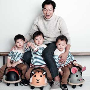 송일국 세쌍둥이 사진. 스타일러 주부생활
